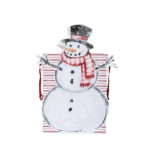 Hello Honey Multicolor Snowman & Christmas Tree Printed Paper Diecut Gift Bags, 2ct.